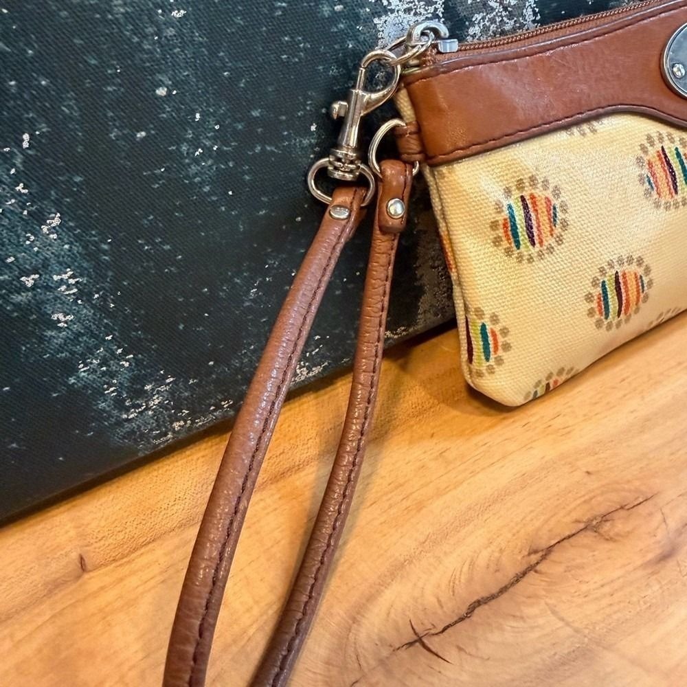 Fossil y2K vintage (late 1990's) "Key-Per"Coated Canvas Wristlet Wallet - Picture 4 of 12